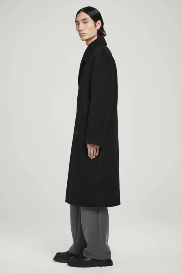 COS DOUBLE-BREASTED WOOL OVERCOAT BLACK Store