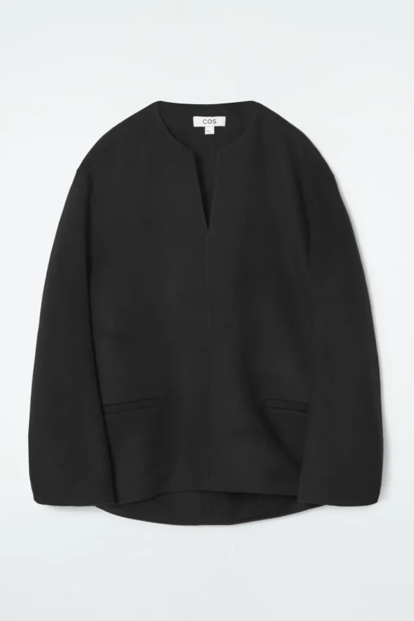 COS DOUBLE-FACED WOOL BLOUSE BLACK Sale