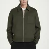 COS DOUBLE-FACED WOOL HARRINGTON JACKET KHAKI Hot