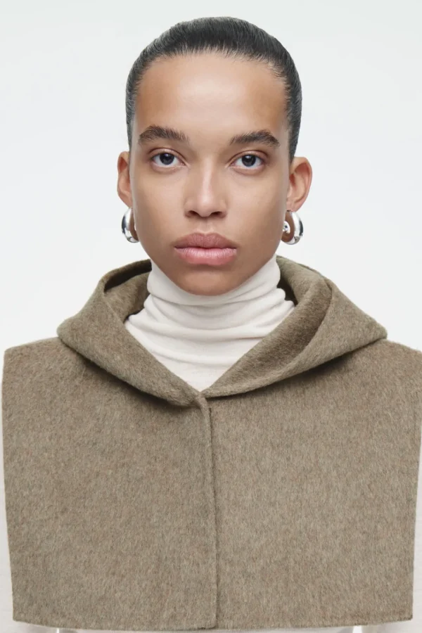 COS DOUBLE-FACED WOOL HYBRID HOOD MOLE Discount