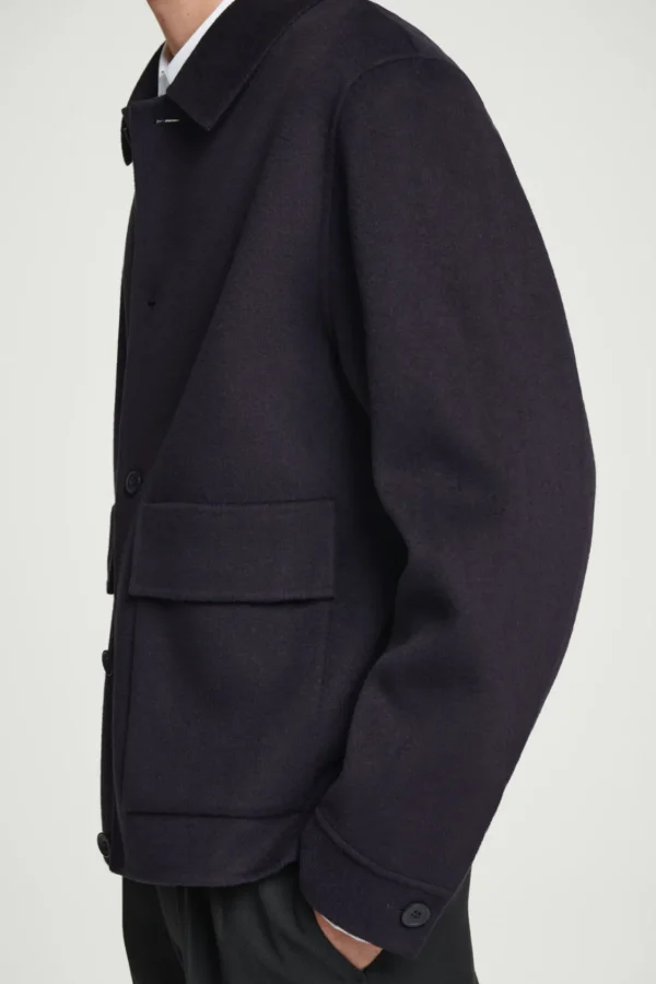 COS DOUBLE-FACED WOOL JACKET NAVY Online