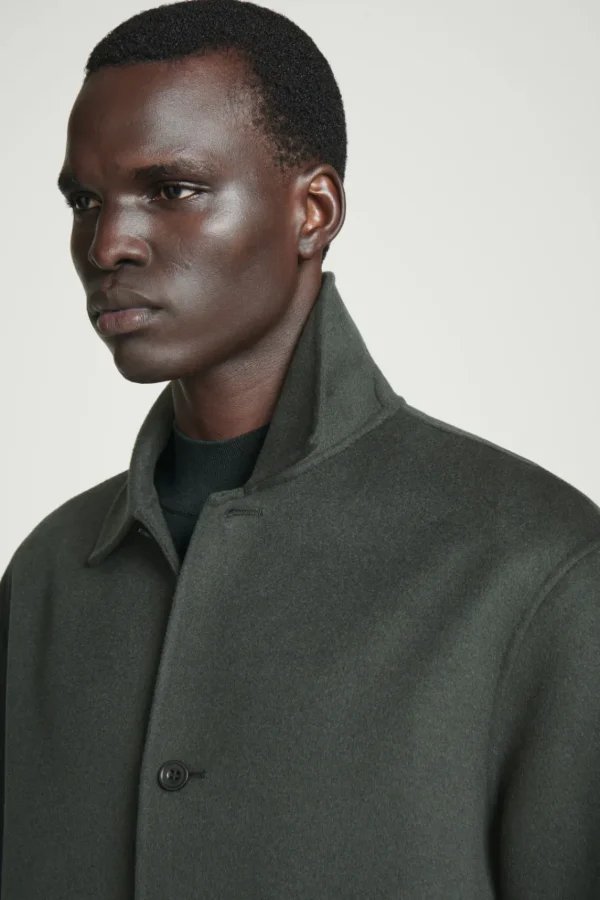 COS DOUBLE-FACED WOOL OVERSHIRT DARK GREEN Best