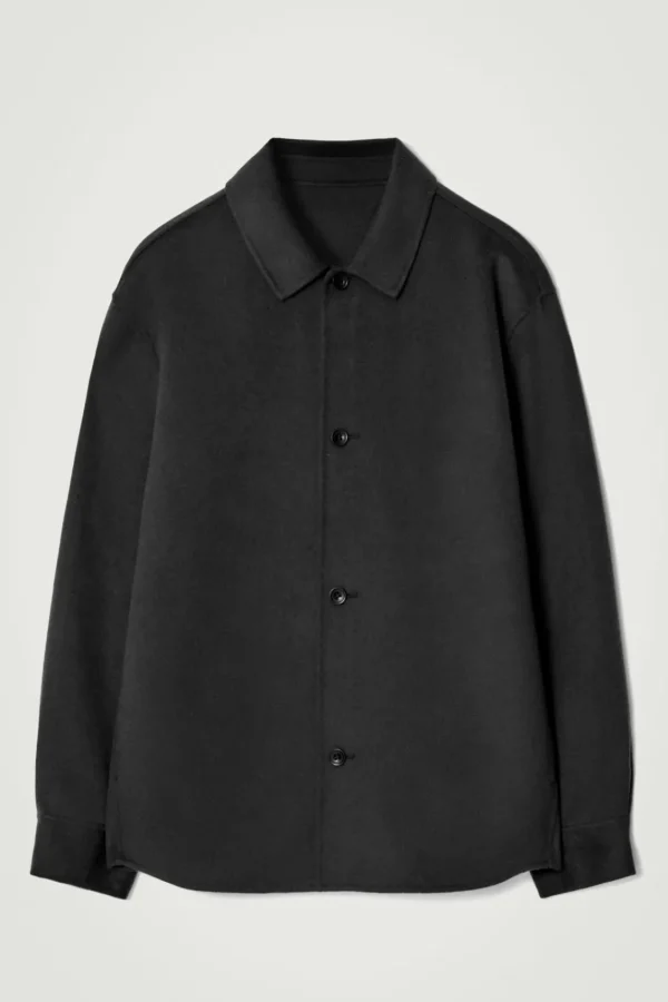 COS DOUBLE-FACED WOOL OVERSHIRT BLACK Shop