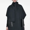 COS DOUBLE-FACED WOOL SCARF CAPE NAVY Best