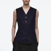 COS DOUBLE-FACED WOOL VEST NAVY Discount