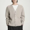 COS DOUBLE-FACED WOOL V-NECK CARDIGAN MOLE Cheap