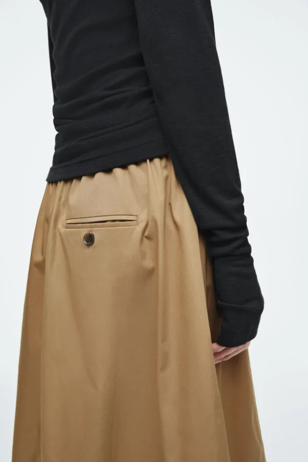 COS DRAWSTRING A-LINE MIDI SKIRT DARK BEIGE Store