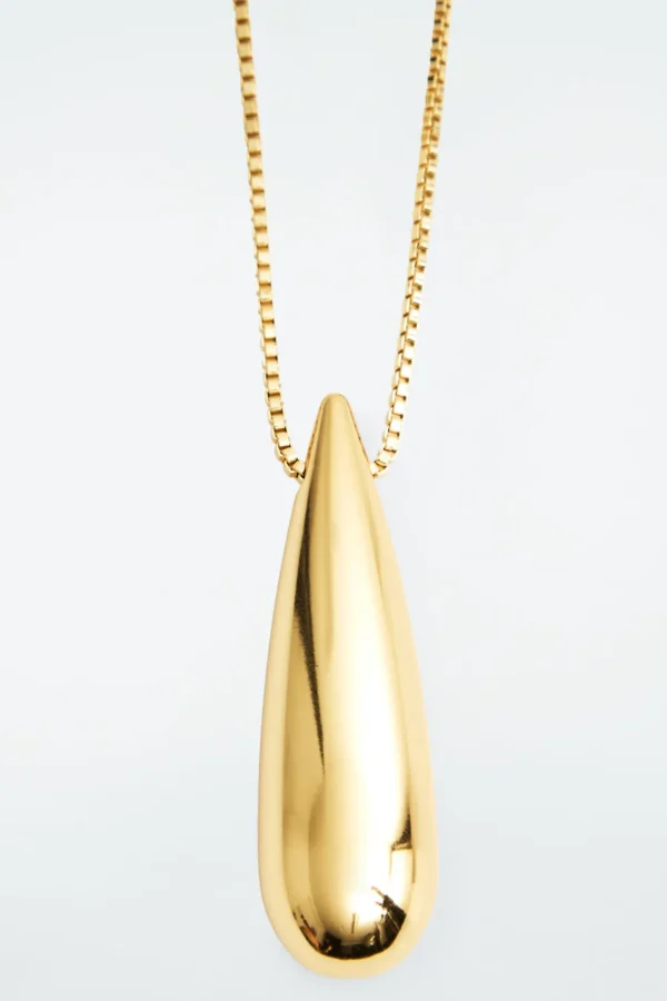 COS DROPLET PENDANT NECKLACE GOLD Sale