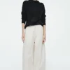 COS ELASTICATED BARREL-LEG PANTS OFF-WHITE Best