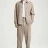 COS ELASTICATED BOILED-WOOL PANTS DARK BEIGE Discount