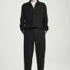 COS ELASTICATED BOILED-WOOL PANTS BLACK New