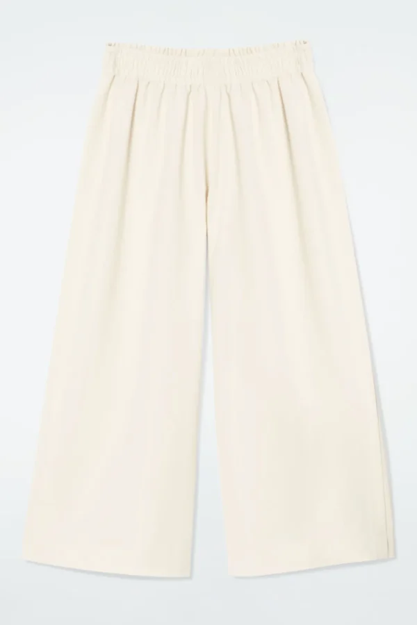 COS ELASTICATED COTTON CULOTTES IVORY Cheap