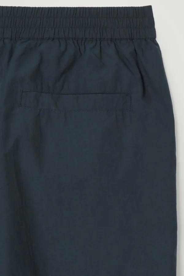 COS ELASTICATED COTTON SHORTS NAVY Discount