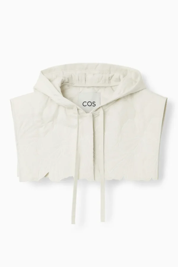 COS EMBROIDERED QUILTED HOOD OFF-WHITE Clearance