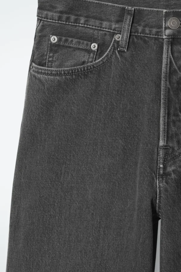 COS FACADE TURN-UP STRAIGHT-LEG JEANS BLACK Outlet