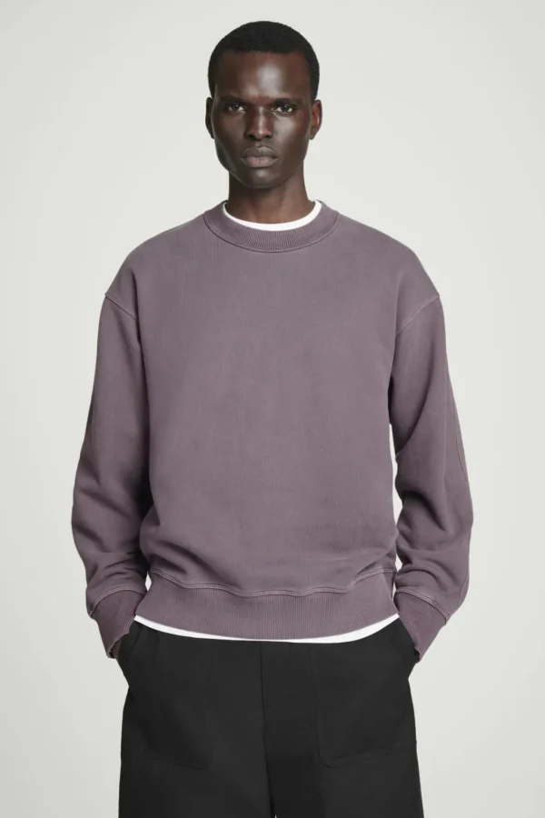 COS FADED MOCK-NECK SWEATSHIRT PLUM Best