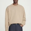 COS FADED MOCK-NECK SWEATSHIRT BEIGE New