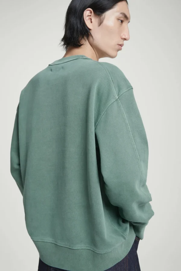 COS FADED MOCK-NECK SWEATSHIRT GREEN Outlet