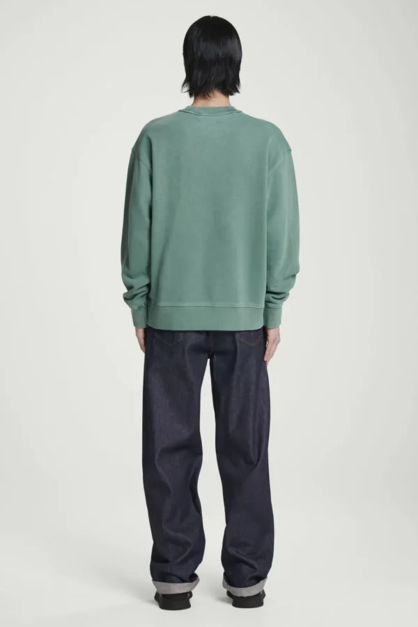 COS FADED MOCK-NECK SWEATSHIRT GREEN Outlet