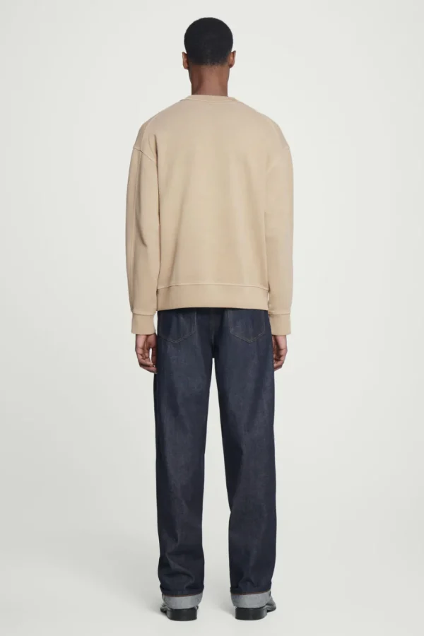 COS FADED MOCK-NECK SWEATSHIRT BEIGE New