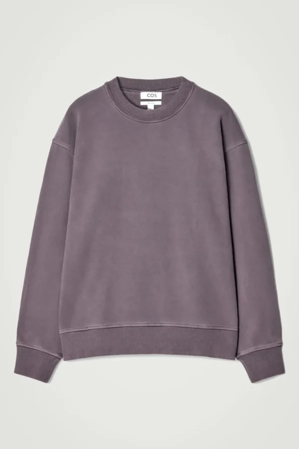 COS FADED MOCK-NECK SWEATSHIRT PLUM Best