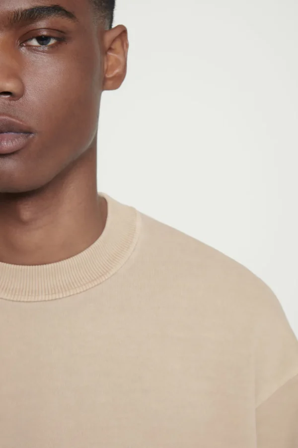 COS FADED MOCK-NECK SWEATSHIRT BEIGE New