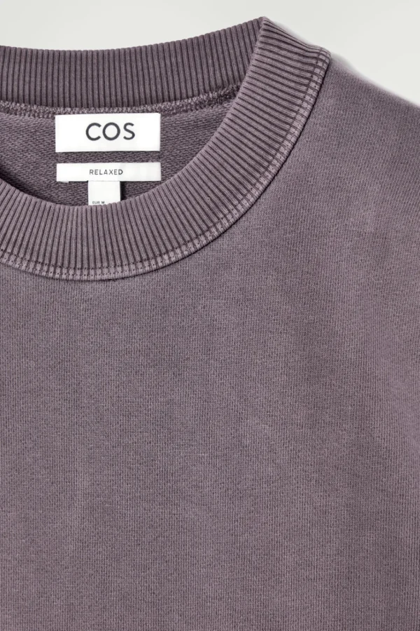 COS FADED MOCK-NECK SWEATSHIRT PLUM Best