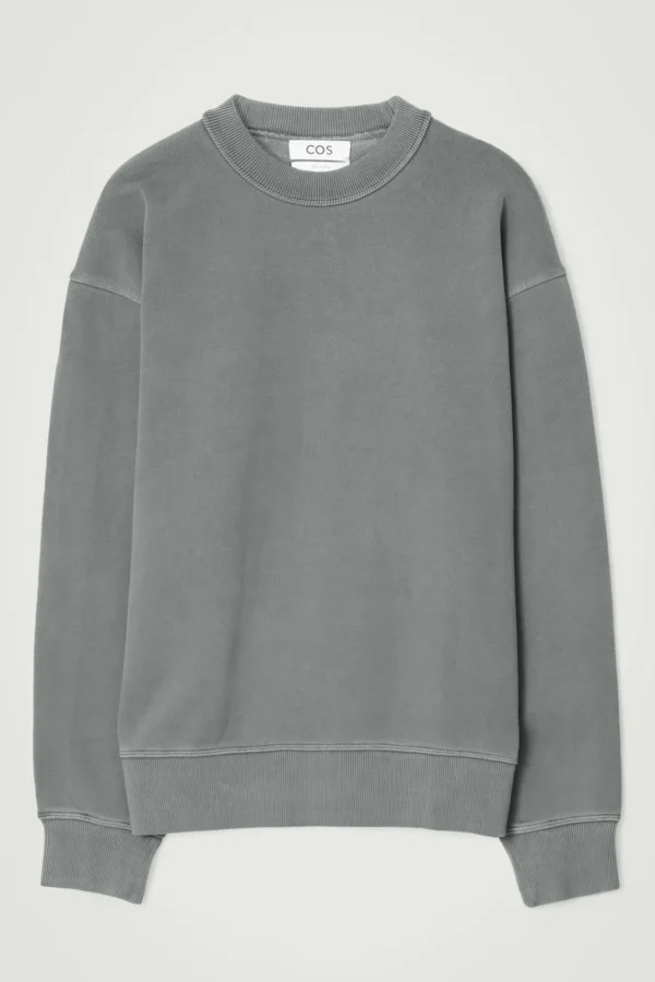 COS FADED MOCK-NECK SWEATSHIRT WASHED BLACK Outlet