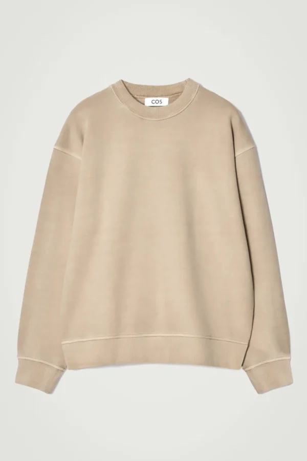 COS FADED MOCK-NECK SWEATSHIRT BEIGE New