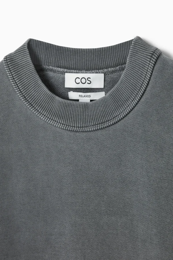 COS FADED MOCK-NECK SWEATSHIRT WASHED BLACK Outlet