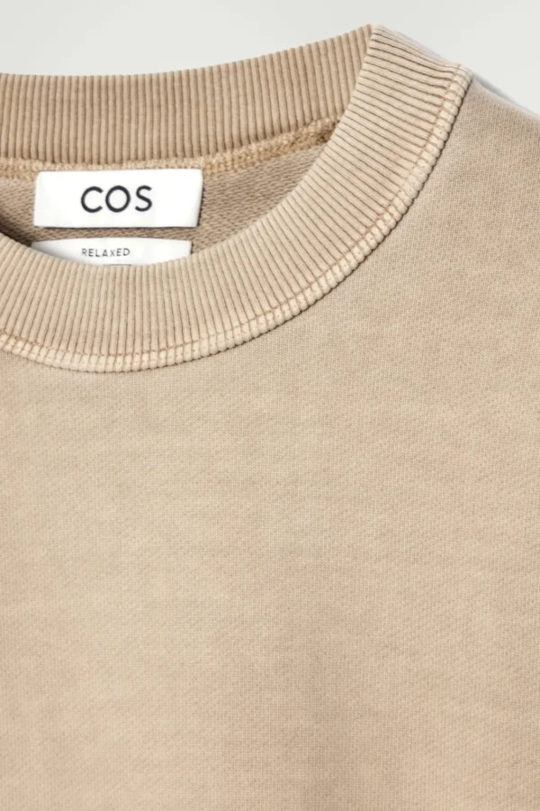 COS FADED MOCK-NECK SWEATSHIRT BEIGE New