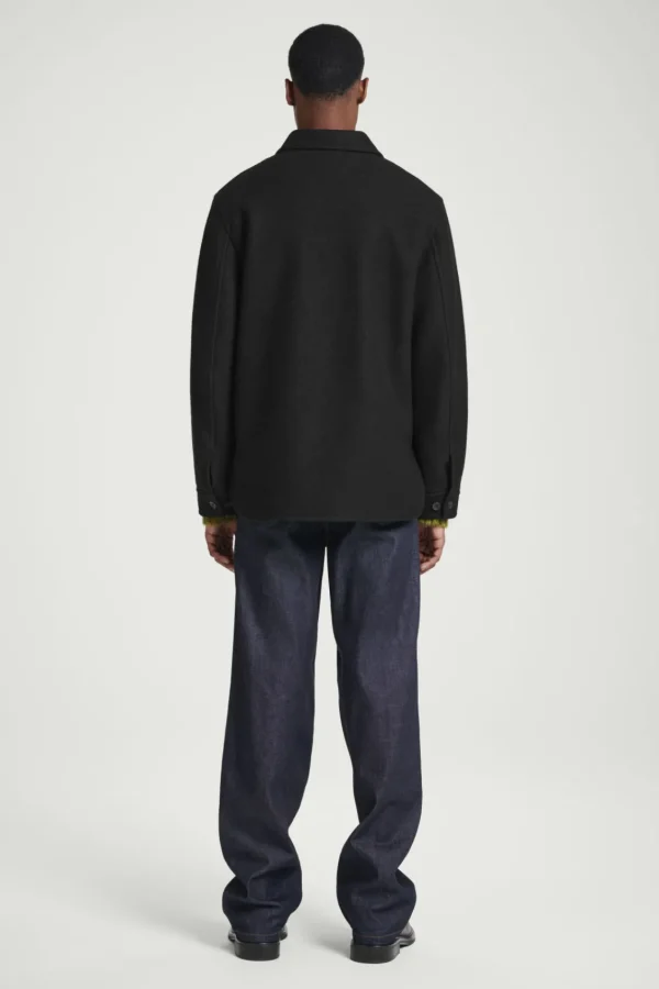 COS FELTED WOOL JACKET BLACK Best Sale