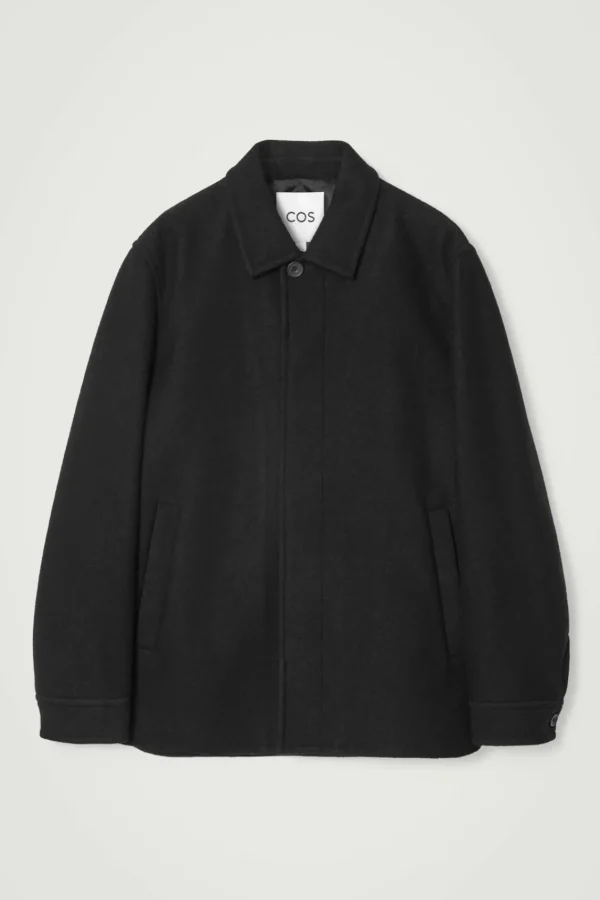 COS FELTED WOOL JACKET BLACK Best Sale