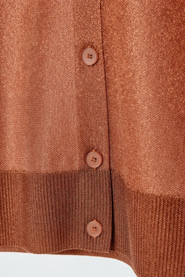 COS FINE-KNIT OMBRÉ CARDIGAN BROWN Flash Sale