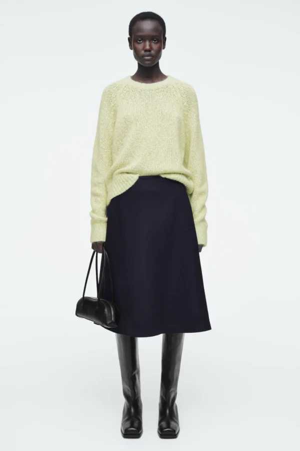 COS FLECKED MOHAIR-BLEND JUMPER GREEN MÉLANGE Outlet