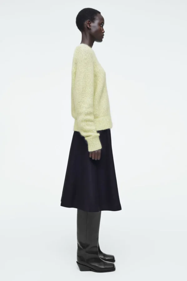 COS FLECKED MOHAIR-BLEND JUMPER GREEN MÉLANGE Outlet