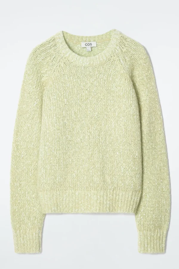 COS FLECKED MOHAIR-BLEND JUMPER GREEN MÉLANGE Outlet