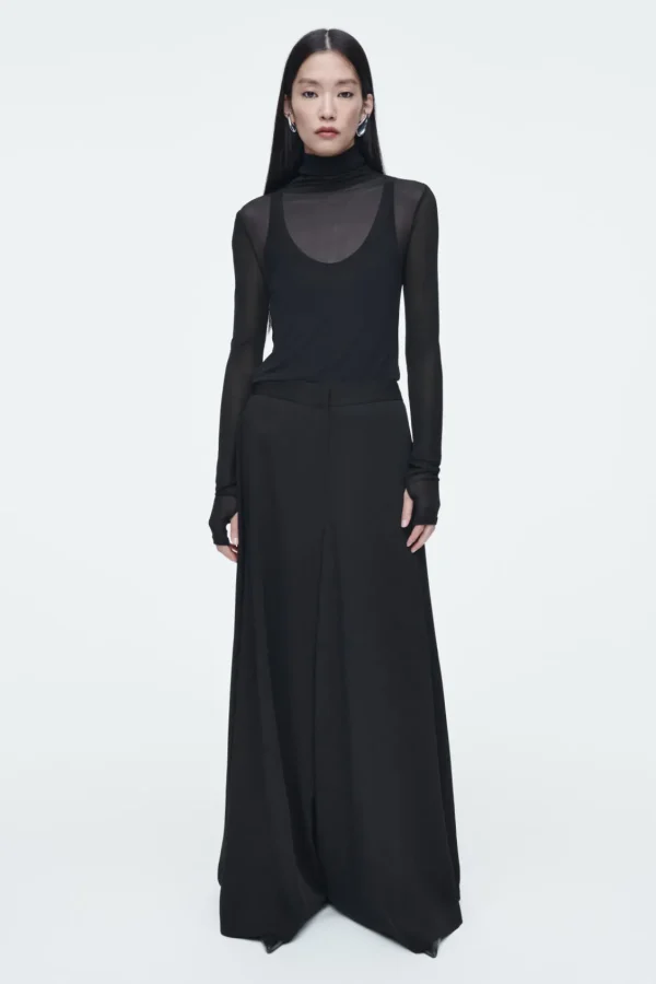 COS FLUID WIDE-LEG TROUSERS BLACK Best