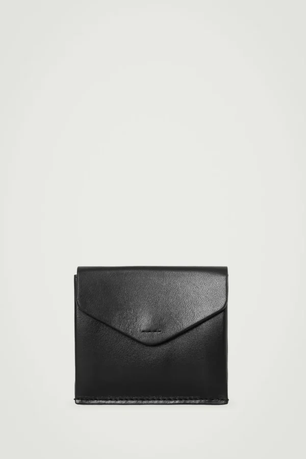 COS FOLDED LEATHER WALLET BLACK Clearance