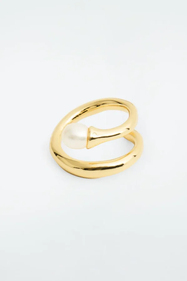 COS FRESHWATER PEARL COIL RING GOLD Online