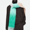 COS FRINGED BRUSHED-MOHAIR SCARF GREEN / IVORY / APRICOT Online