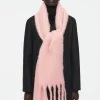 COS FRINGED BRUSHED-MOHAIR SCARF APRICOT Cheap