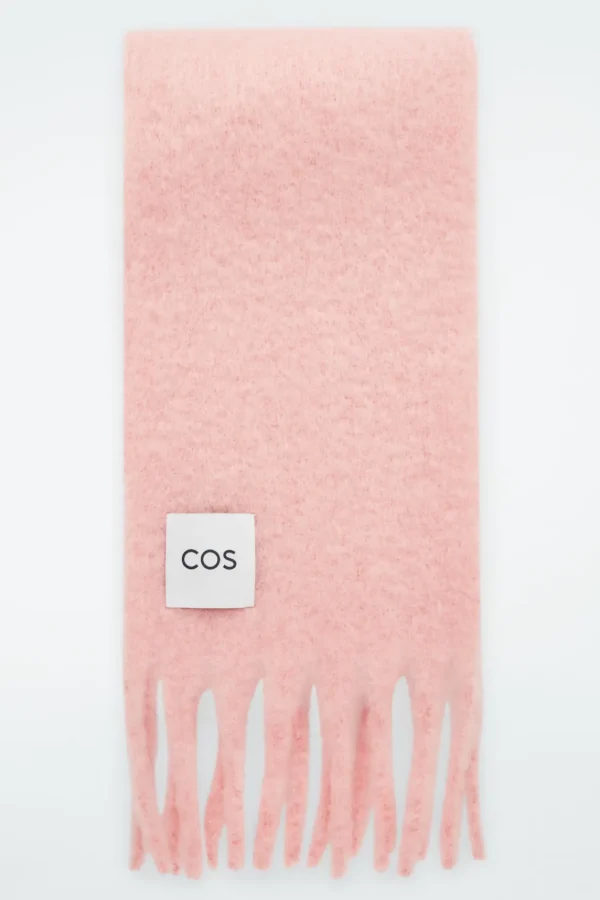 COS FRINGED BRUSHED-MOHAIR SCARF APRICOT Cheap