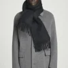 COS FRINGED MOHAIR SCARF BLACK New