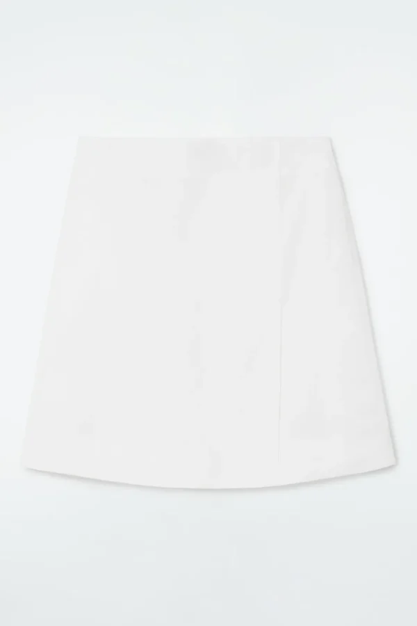 COS FRONT-PLEAT MINI SKIRT WHITE Cheap