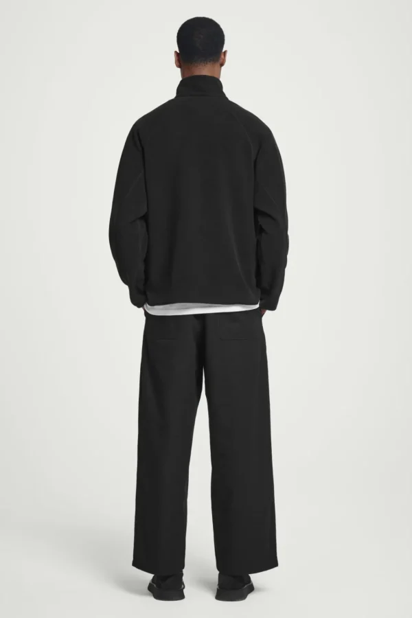 COS HALF-ZIP SHERPA FLEECE SWEATER BLACK Shop