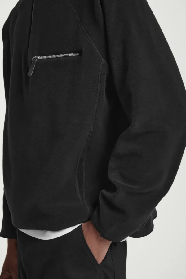 COS HALF-ZIP SHERPA FLEECE SWEATER BLACK Shop