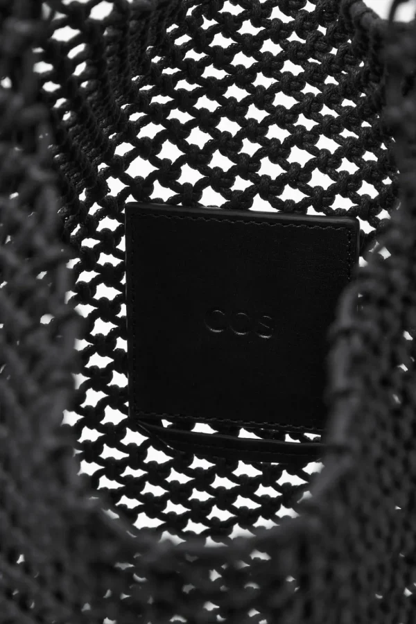 COS HAND-WOVEN TOTE - LEATHER BLACK Outlet