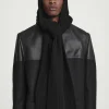 COS HOODED RIBBED CASHMERE-BLEND SCARF BLACK Best Sale