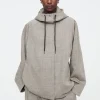 COS HOODED WOOL UTILITY JACKET GRAY MÉLANGE Best